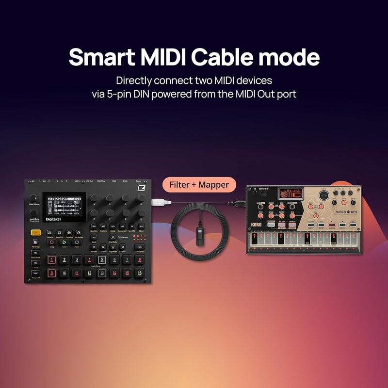 C M E C2MIDI Pro - Dual-Purpose USB-C MIDI Cable with Filter, Mapper & Router - Plug & Play USB-to-MIDI Interface - Smart Standalone MIDI Cable with 32-Bit Processor - Image 4